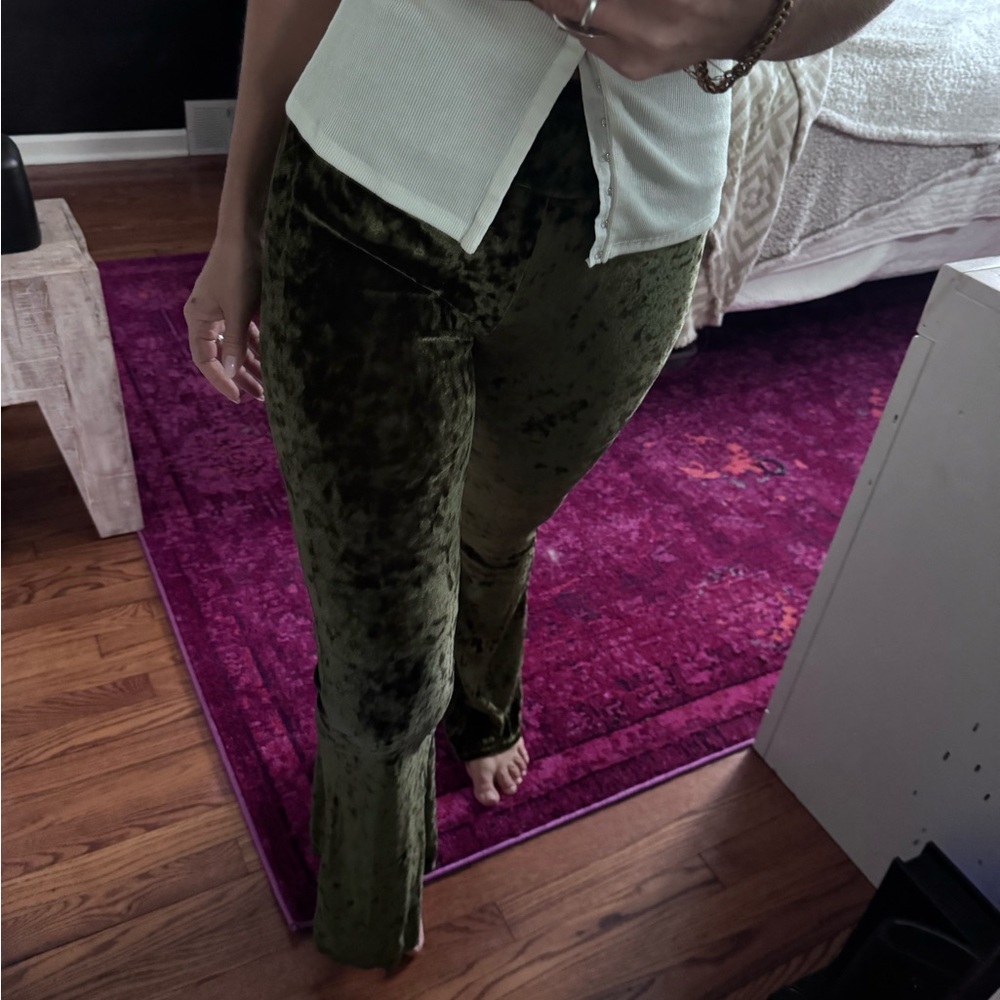 Olive Velvet Women's Pants - Picture 5 of 5